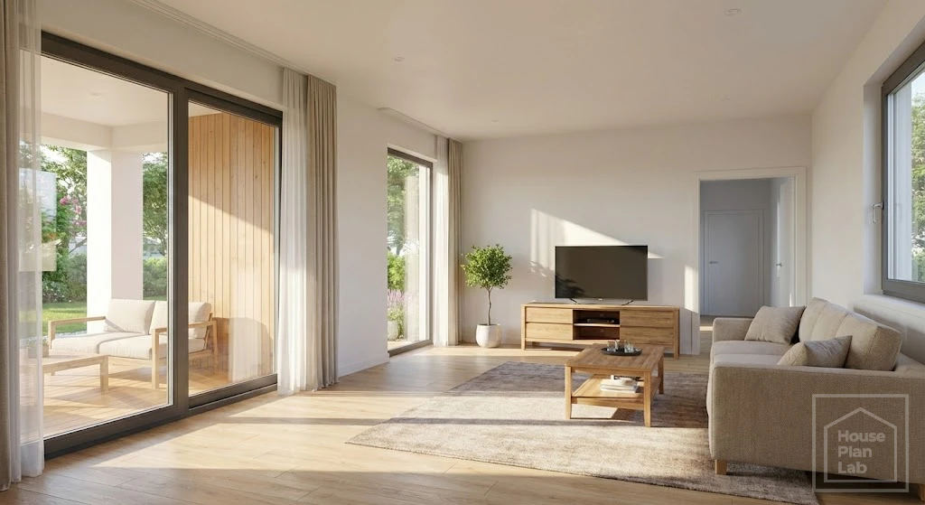 2-bedroom 140sqm modern bungalow living room