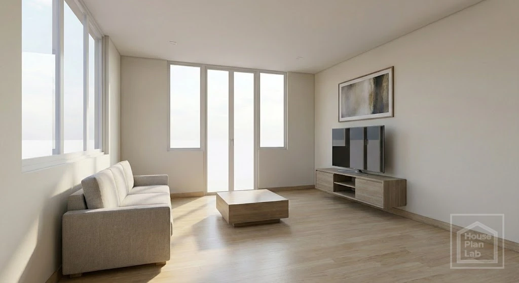 80sqm Modern Prefab Home living room