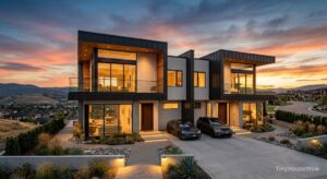 Modern luxury duplex house exterior